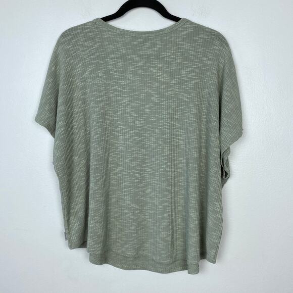Eddie Bauer Revive Ribbed Scoop-Neck Tee in Sage Curved Hem Green Casual Size XL - Picture 7 of 10